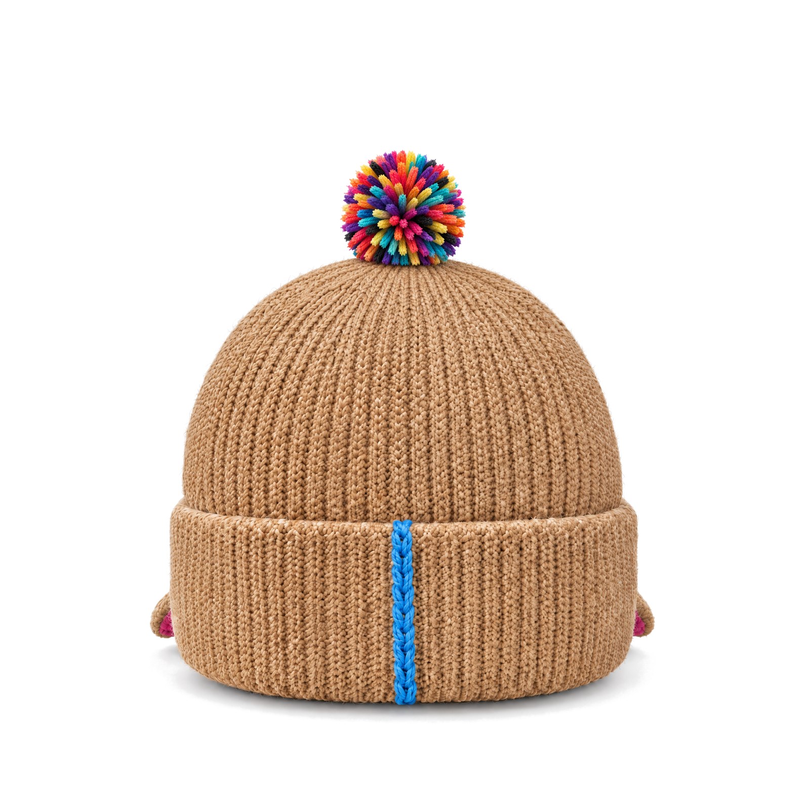 The finished cuff of the Camel beanie