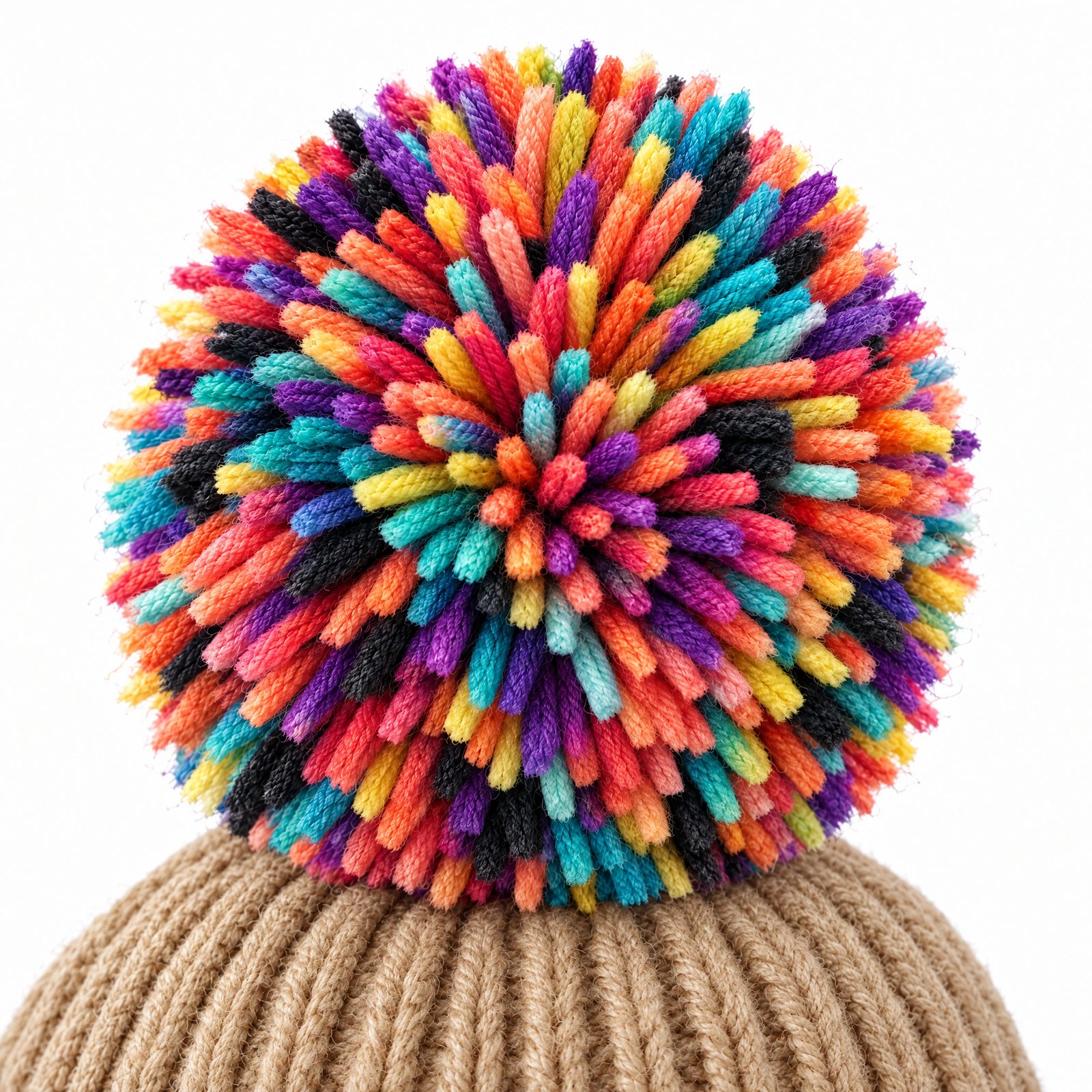 Carmel by the Sea hand-painted cashmere pom