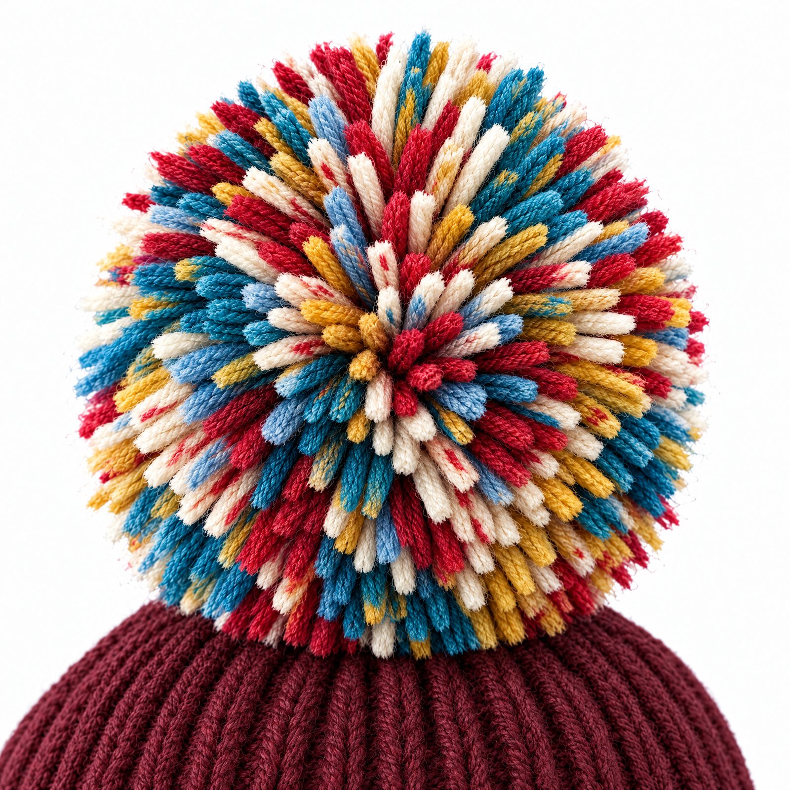 Rainbow Mountain hand-painted cashmere pom